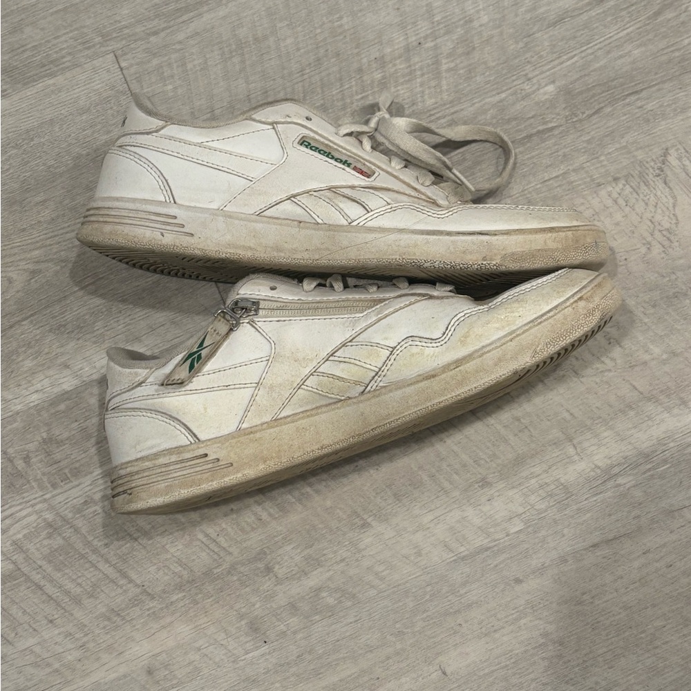 Reebok Men's Off-White and Green Sneakers